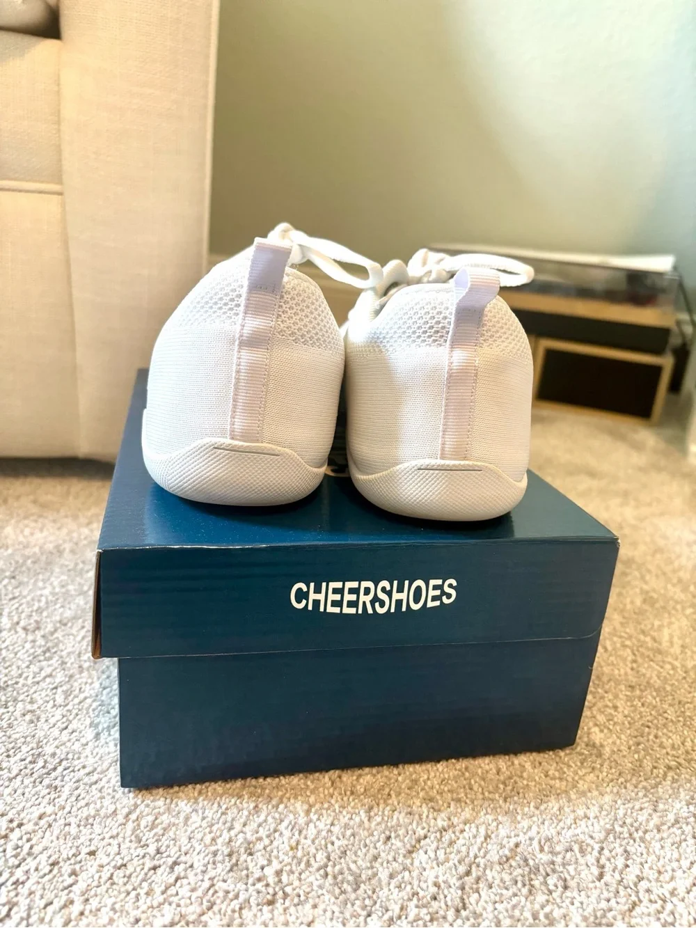 CHEERSHOES White Knit Athletic Cheer Shoes - Comes With Original Drawstring Bag